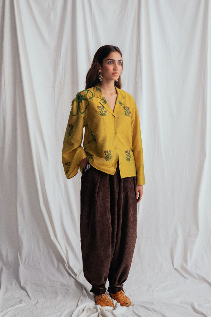 Nimbu Silk Shirt silk by JodiLife for women in Singapore
