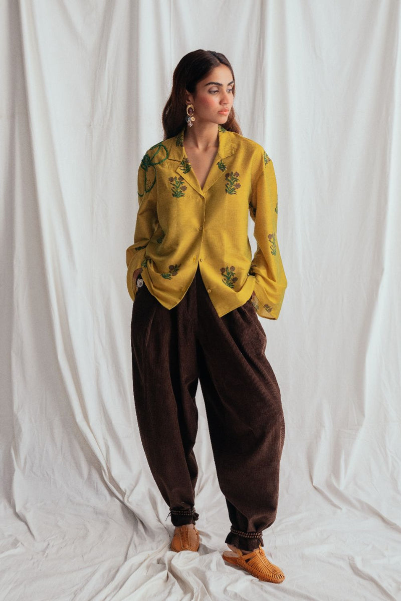 Nimbu Silk Shirt silk by JodiLife for women in Singapore