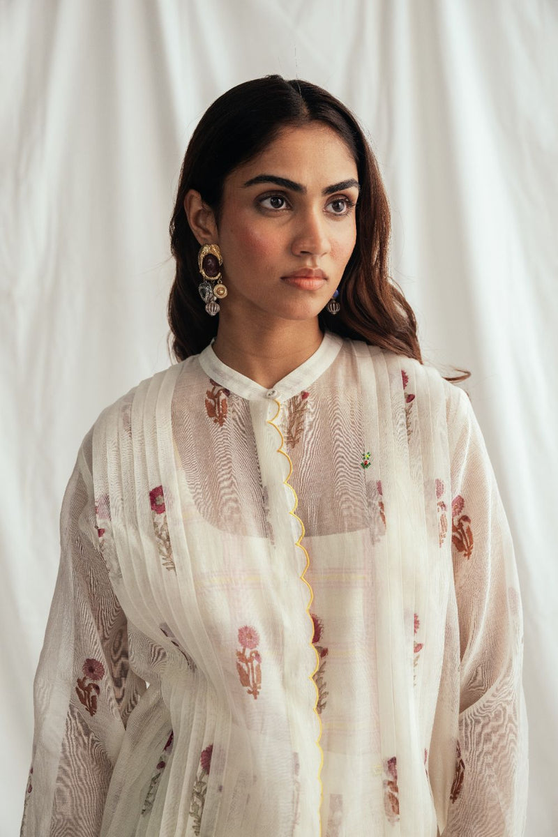 Kulfi Scallop Shirt chanderi by JodiLife for women in Singapore