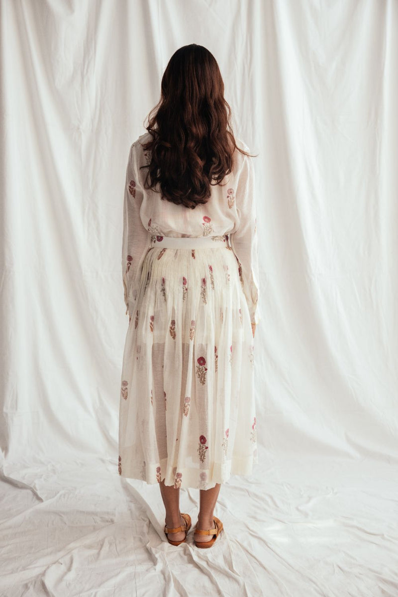 Kulfi Pleated Skirt chanderi by JodiLife for women in Singapore