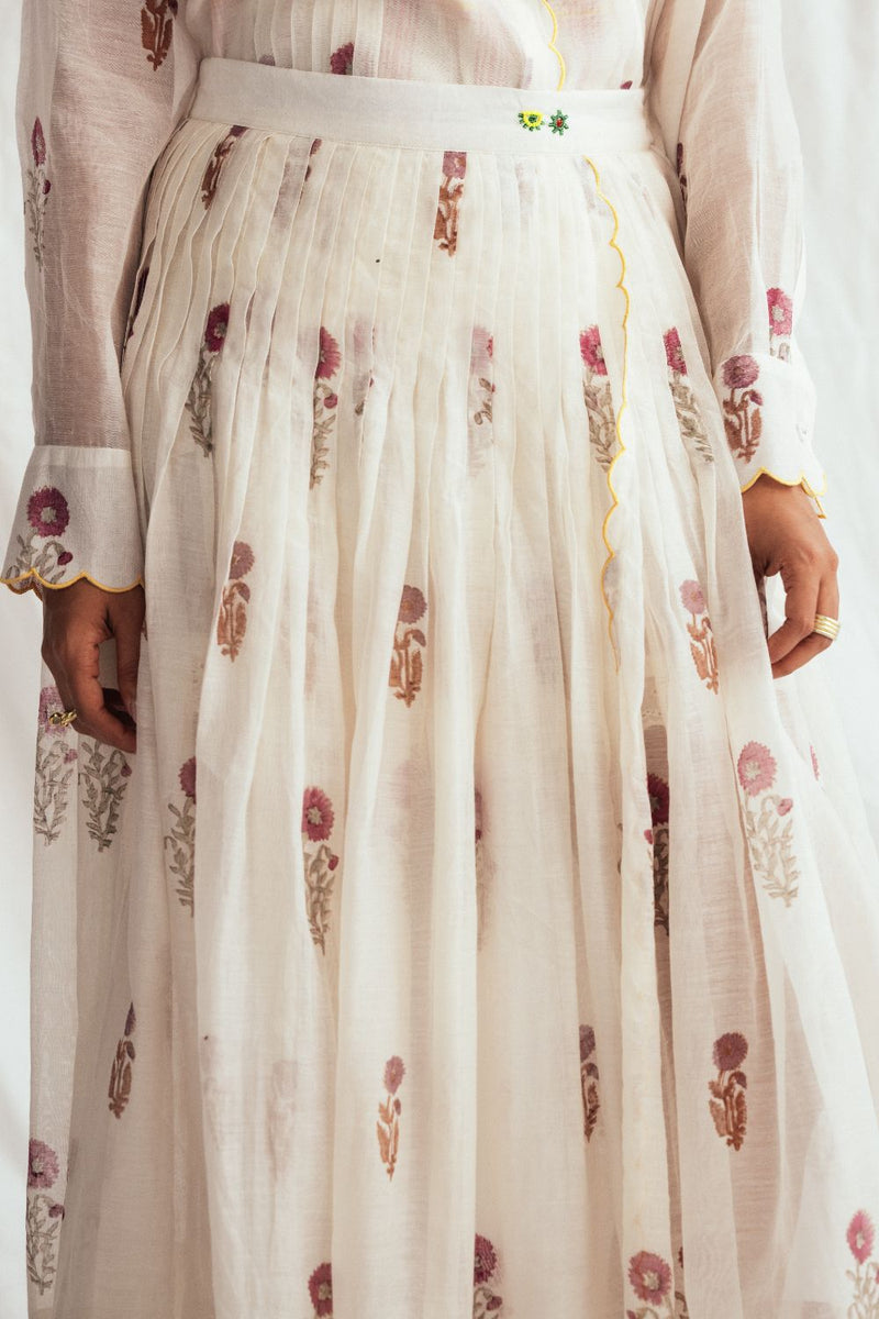 Kulfi Pleated Skirt chanderi by JodiLife for women in Singapore