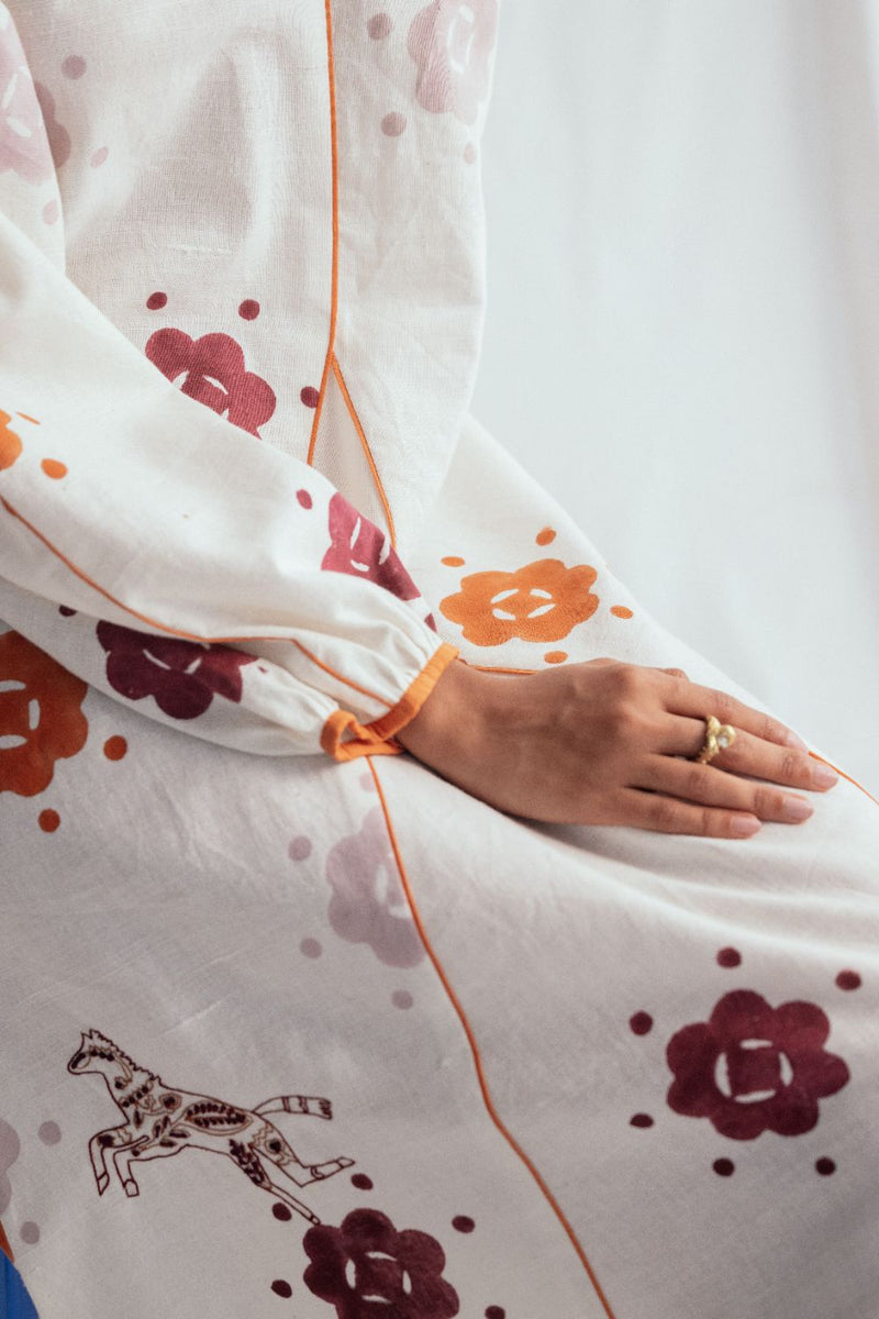 Thandai Peasent Dress cotton by JodiLife for women in Singapore