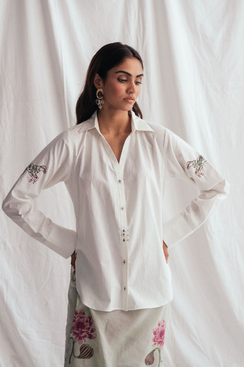 Thandai Solid Shirt poplin by JodiLife for women in Singapore