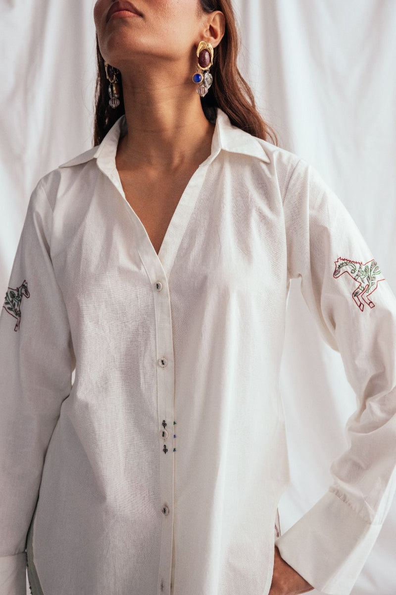 Thandai Solid Shirt poplin by JodiLife for women in Singapore