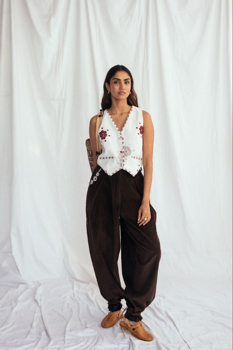Thandai Corduroy Waistcoat corduroy by JodiLife for women in Singapore
