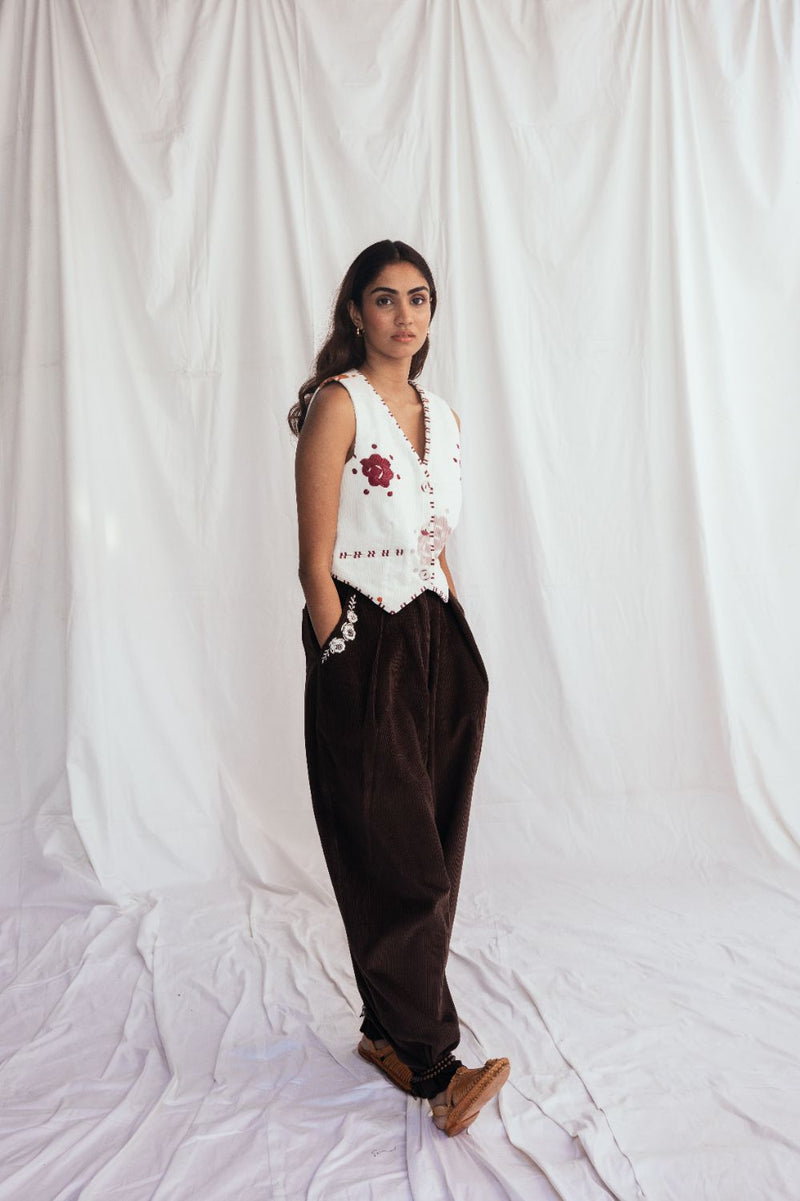 Thandai Corduroy Waistcoat corduroy by JodiLife for women in Singapore