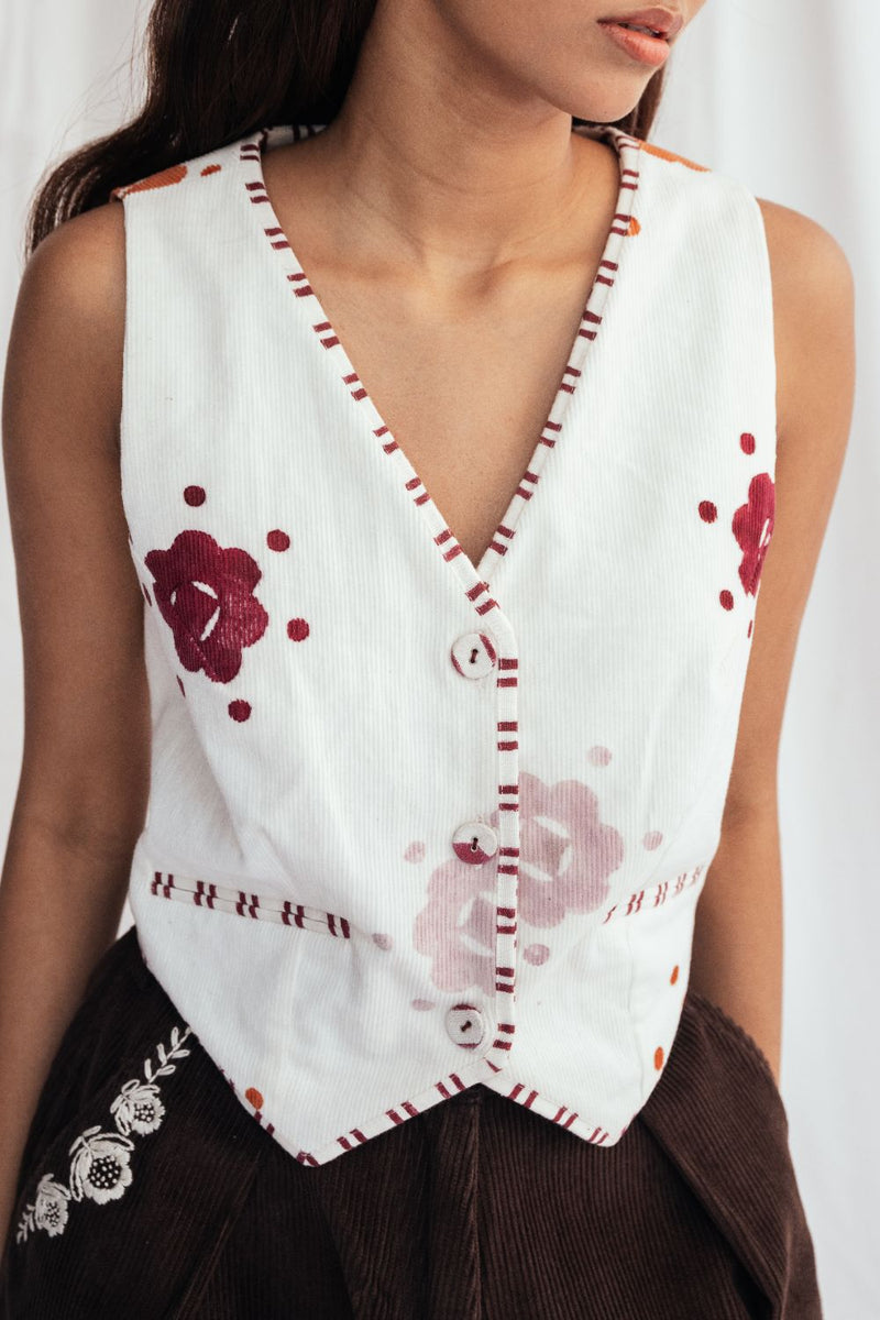 Thandai Corduroy Waistcoat corduroy by JodiLife for women in Singapore