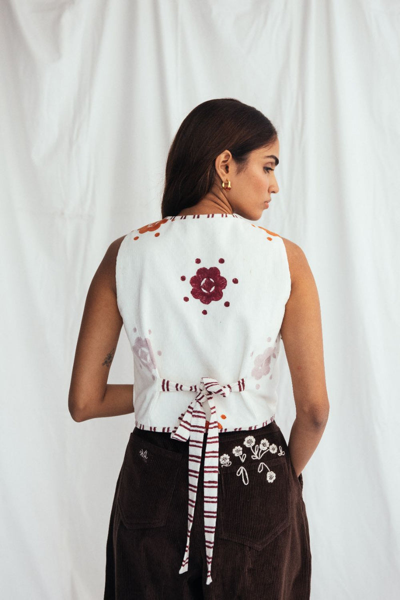 Thandai Corduroy Waistcoat corduroy by JodiLife for women in Singapore