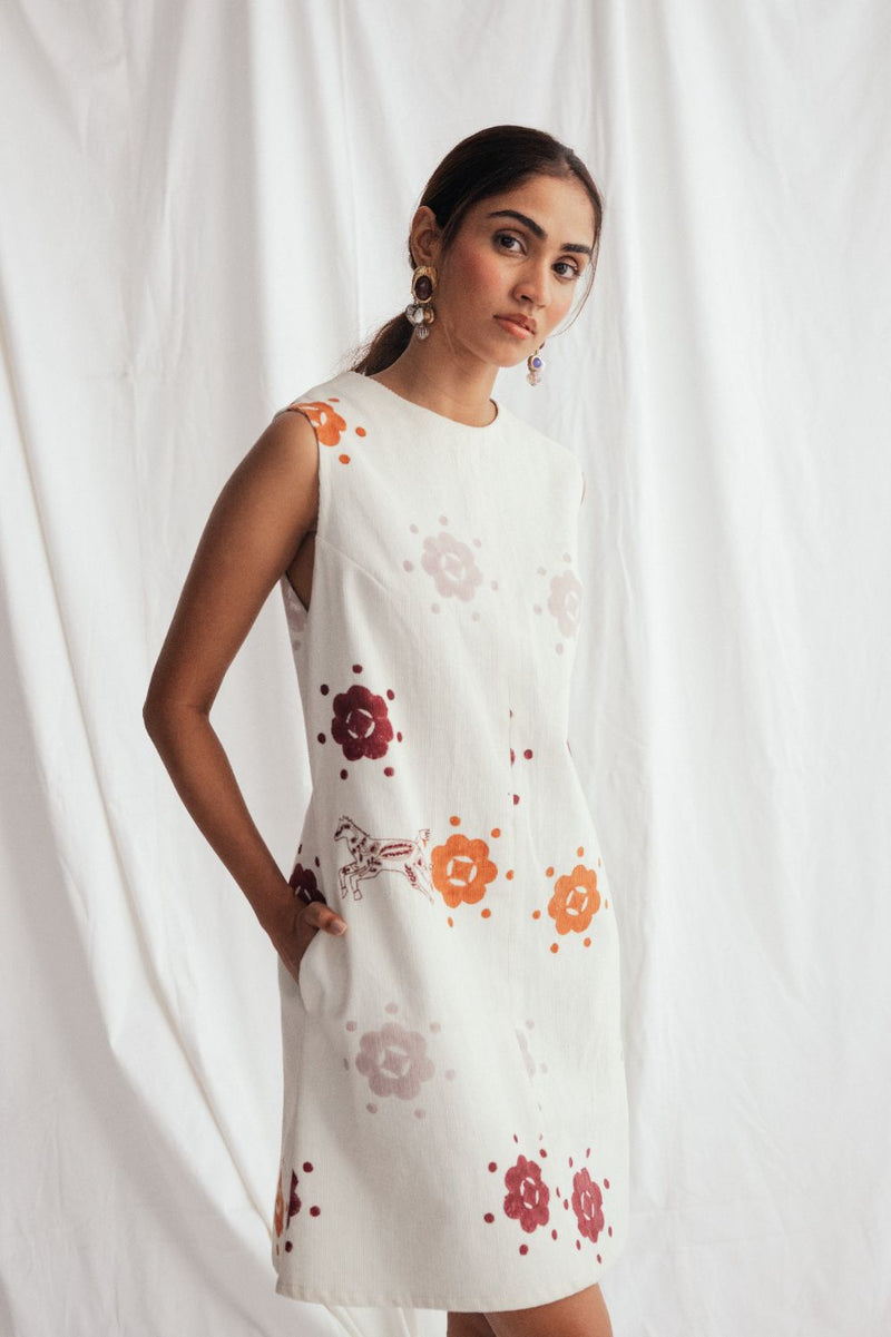 Thandai Corduroy Shift Dress corduroy by JodiLife for women in Singapore