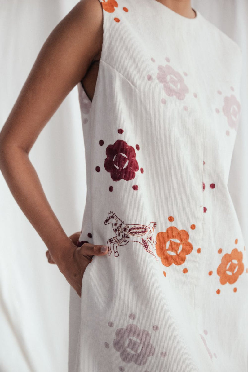 Thandai Corduroy Shift Dress corduroy by JodiLife for women in Singapore
