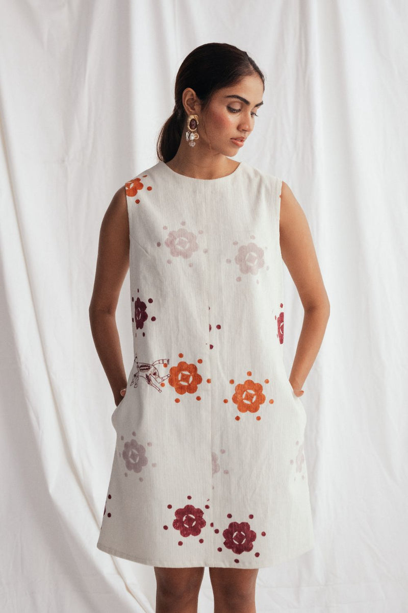 Thandai Corduroy Shift Dress corduroy by JodiLife for women in Singapore