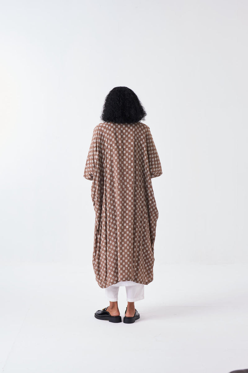 ALL OVER BRICK PRINT KAFTAAN-BRICK PRINT - CEDAR by THREE for women in Singapore