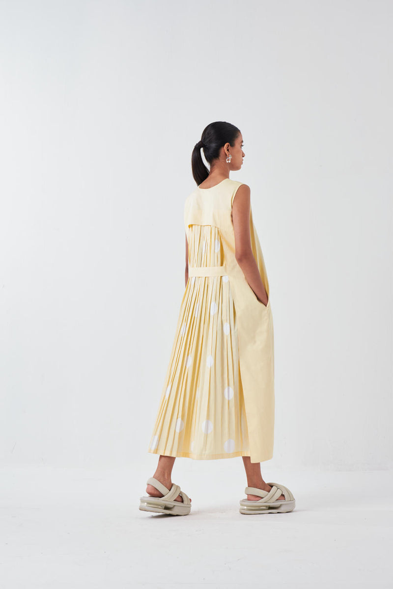BACK PLEAT DRESS -BUTTER poplin by THREE for women in Singapore