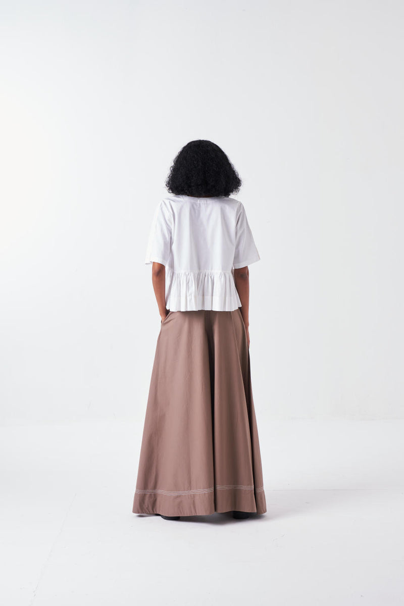FRONT TIE TOP-WHITE poplin by THREE for women in Singapore