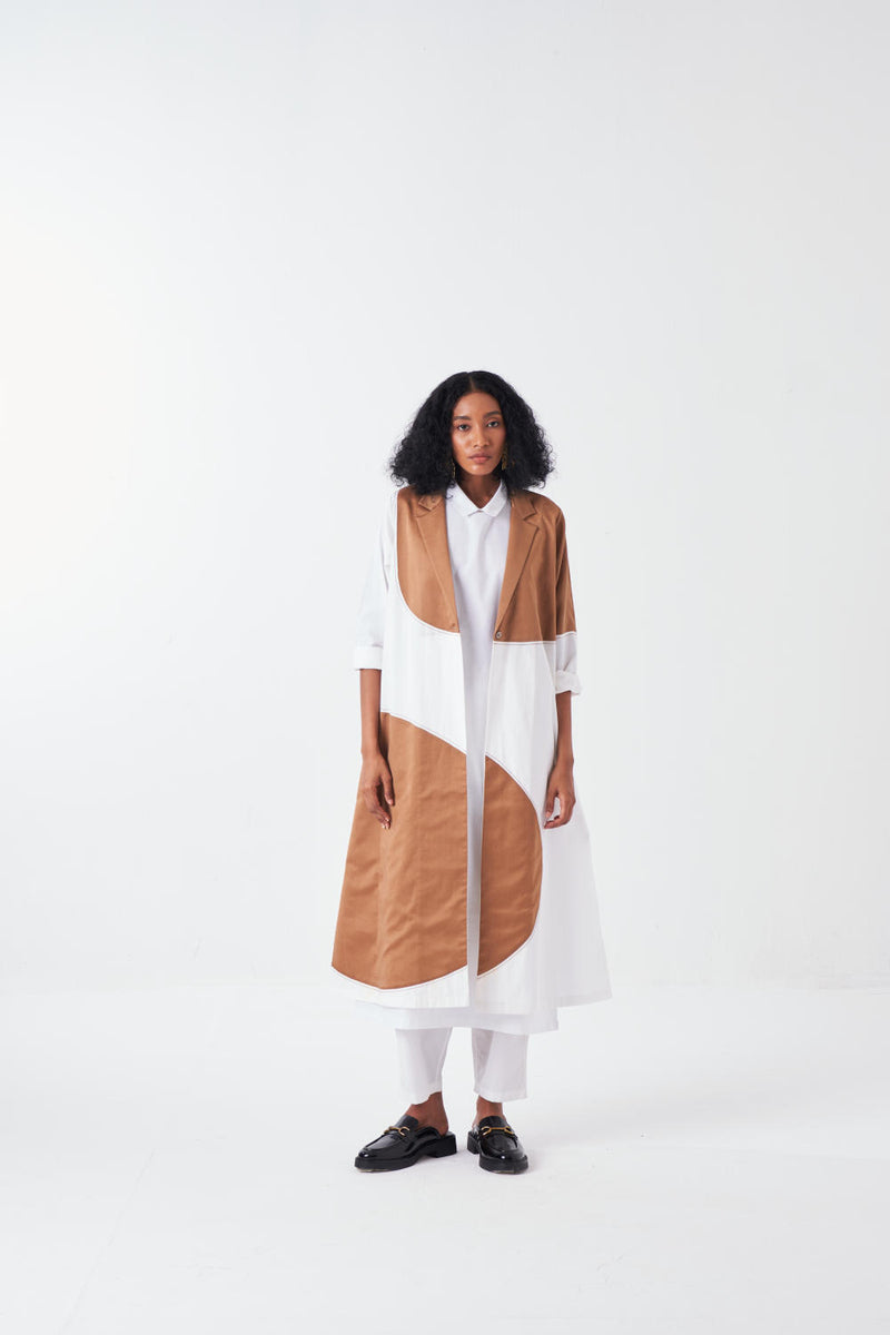 MOON JACKET-WHITE/SAND twill by THREE for women in Singapore