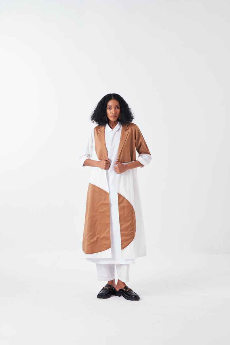 MOON JACKET-WHITE/SAND twill by THREE for women in Singapore