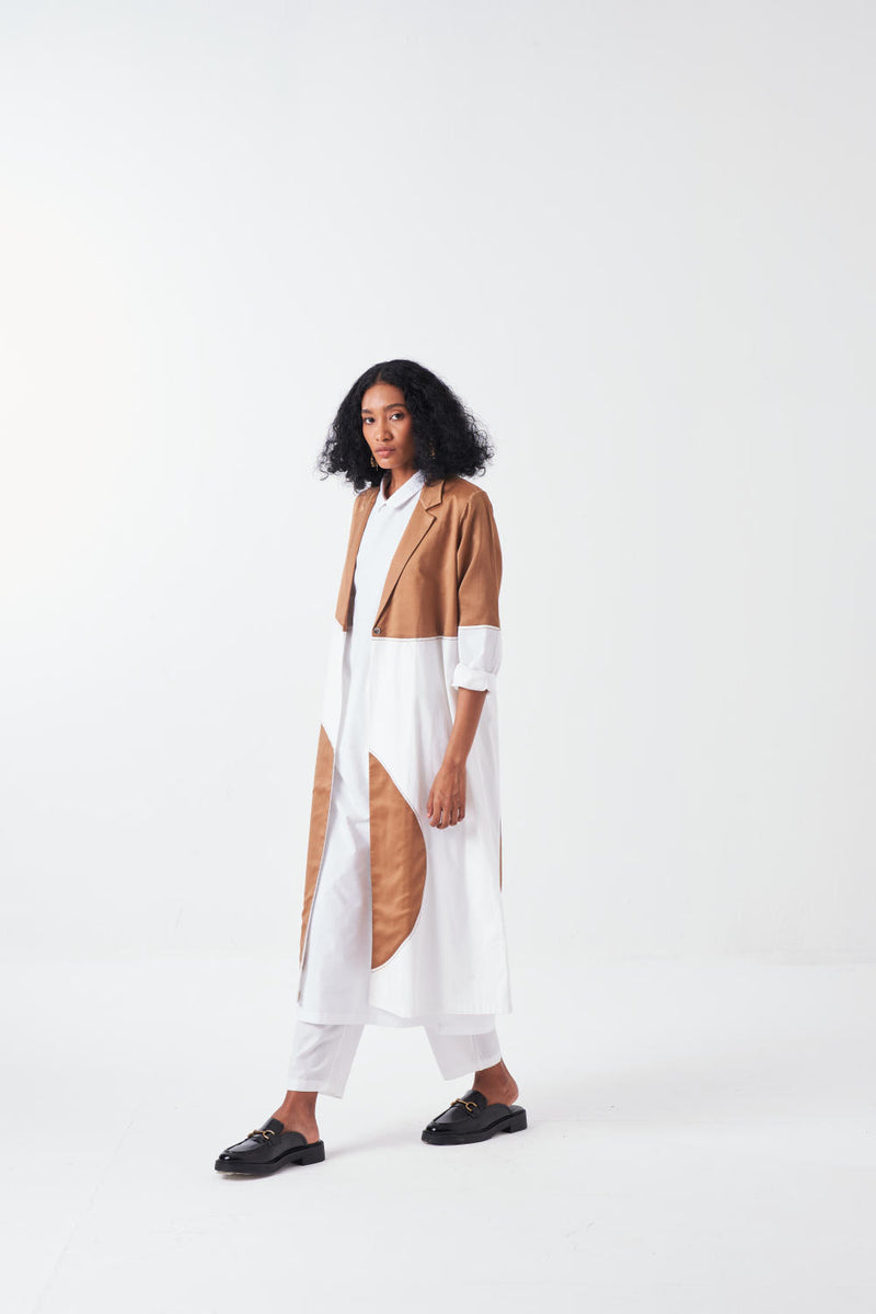 MOON JACKET-WHITE/SAND twill by THREE for women in Singapore