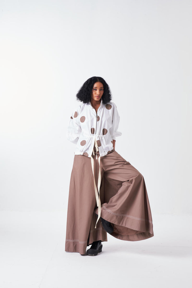 DRAWSTRING TOP-WHITE chanderi by THREE for women in Singapore