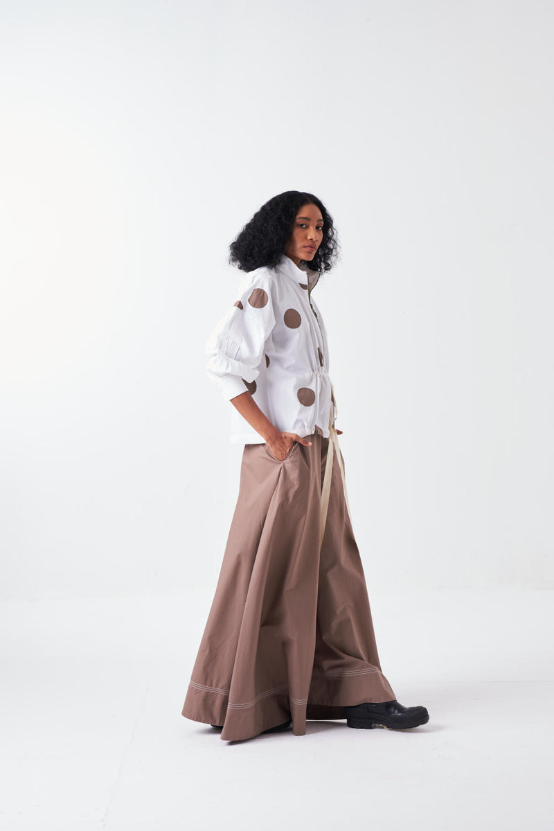 DRAWSTRING TOP-WHITE chanderi by THREE for women in Singapore