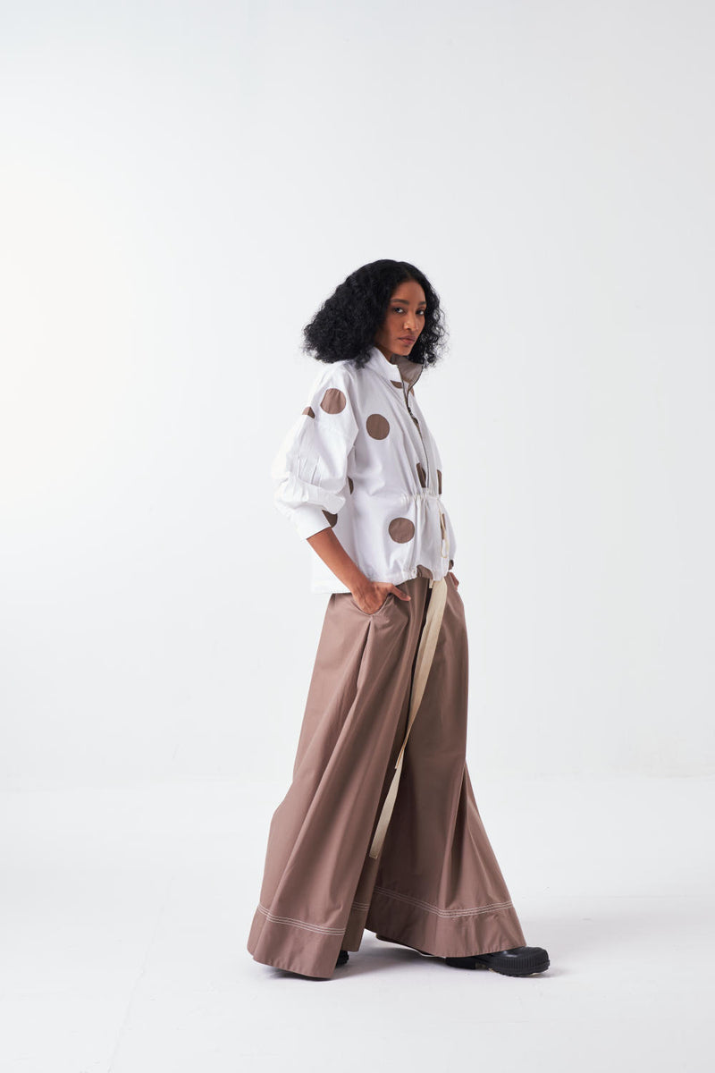 DRAWSTRING TOP-WHITE chanderi by THREE for women in Singapore