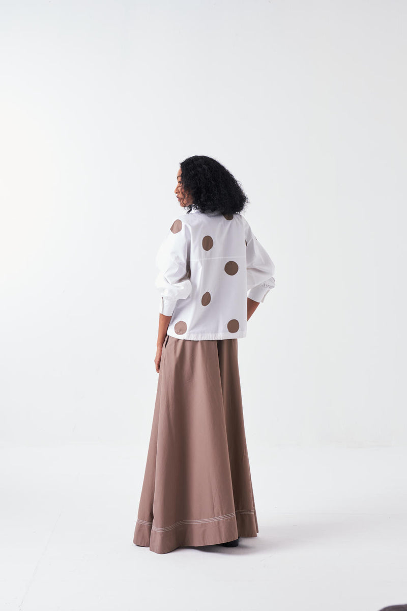 DRAWSTRING TOP-WHITE chanderi by THREE for women in Singapore