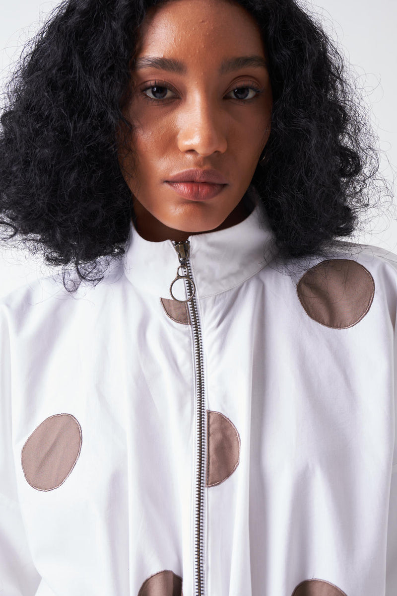 DRAWSTRING TOP-WHITE chanderi by THREE for women in Singapore