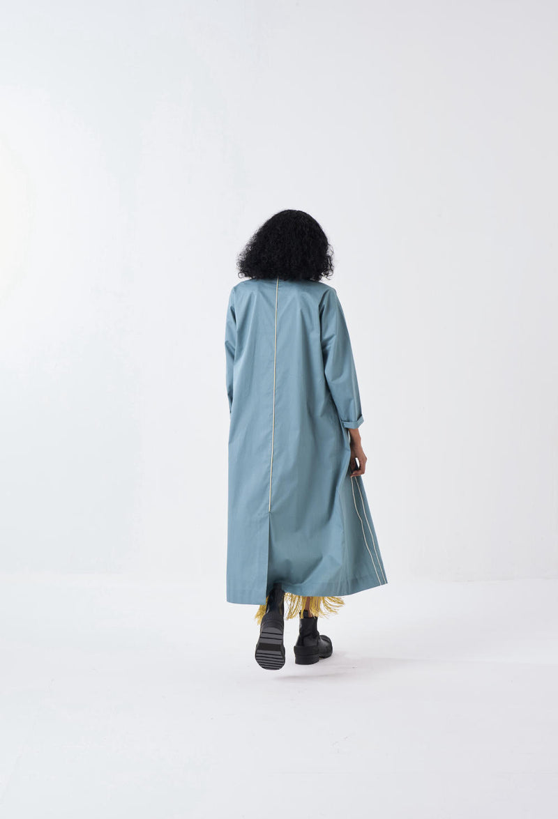 POPPY APPLIQUE JACKET-NIAGRA BLUE twill by THREE for women in Singapore