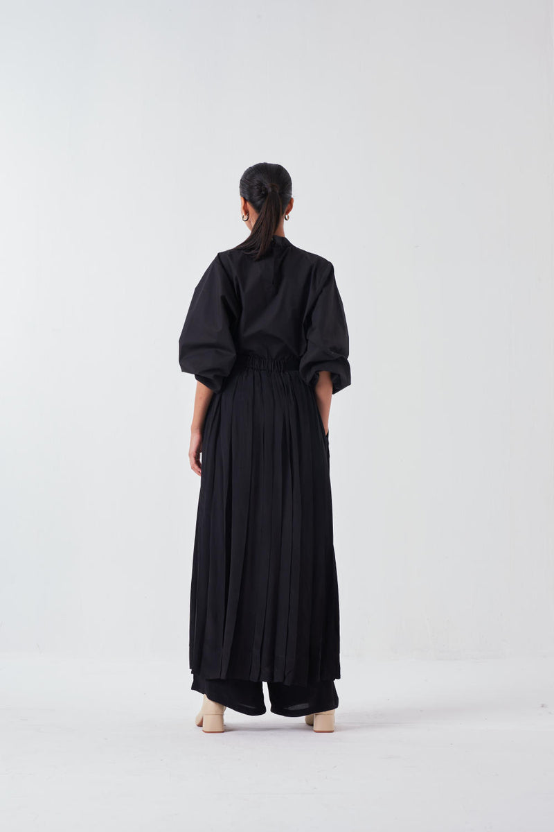 EMB. CIRCLE TOP-BLACK chanderi by THREE for women in Singapore
