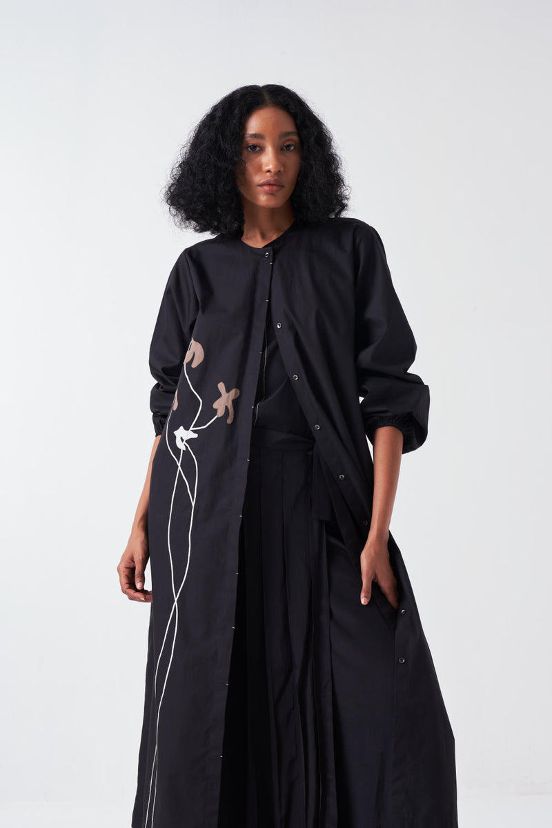 POPPY BACK YOKE JACKET-BLACK poplin by THREE for women in Singapore