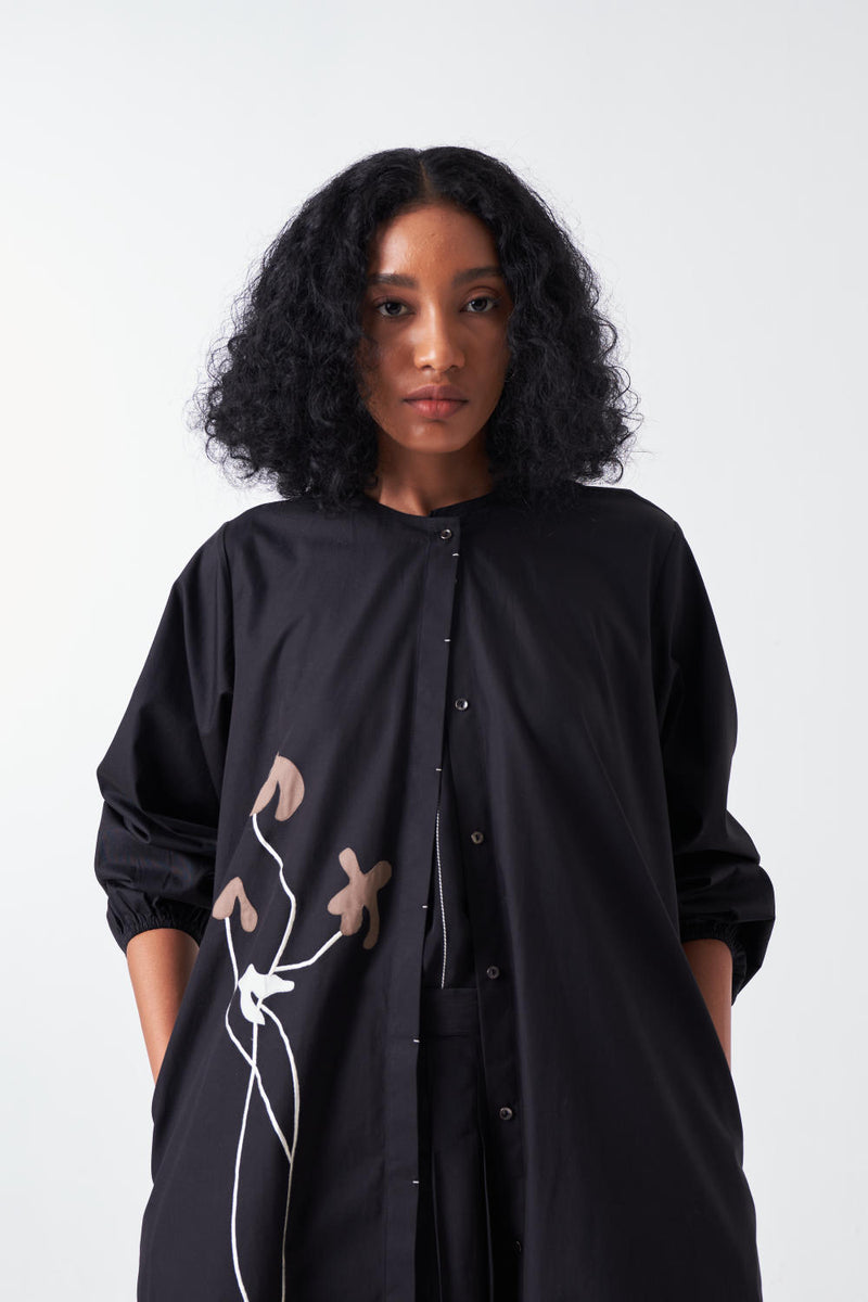 POPPY BACK YOKE JACKET-BLACK poplin by THREE for women in Singapore
