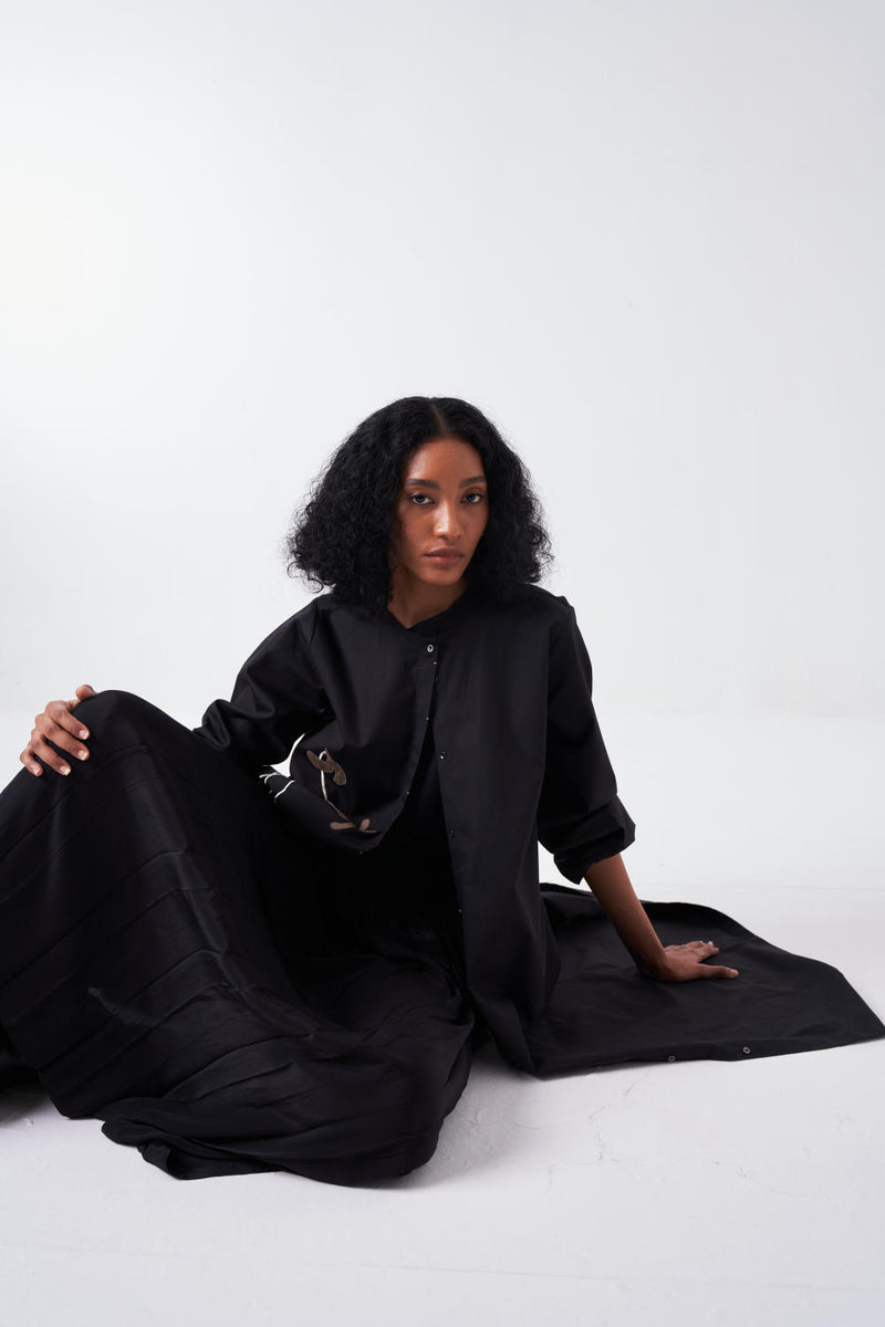 POPPY BACK YOKE JACKET-BLACK poplin by THREE for women in Singapore
