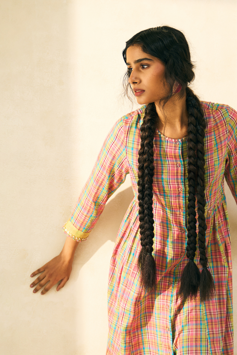 Flora Kurta cotton by SWATTI KAPOOR in multi color for women in Singapore