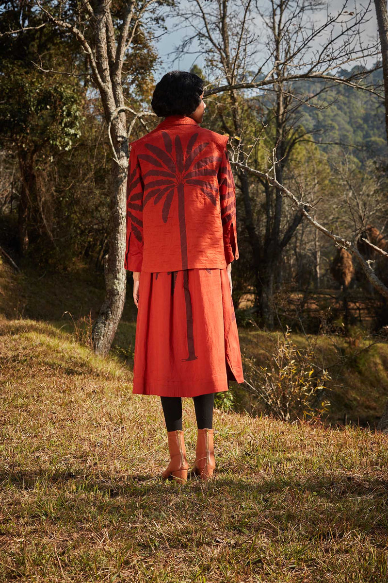 Autumn Blaze co-ord set cotton by Khara Kapas in red for women in Singapore