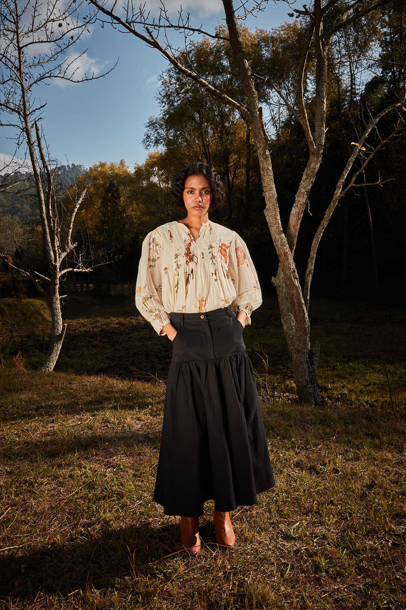 Phantom Skirt cotton by Khara Kapas in black for women in Singapore