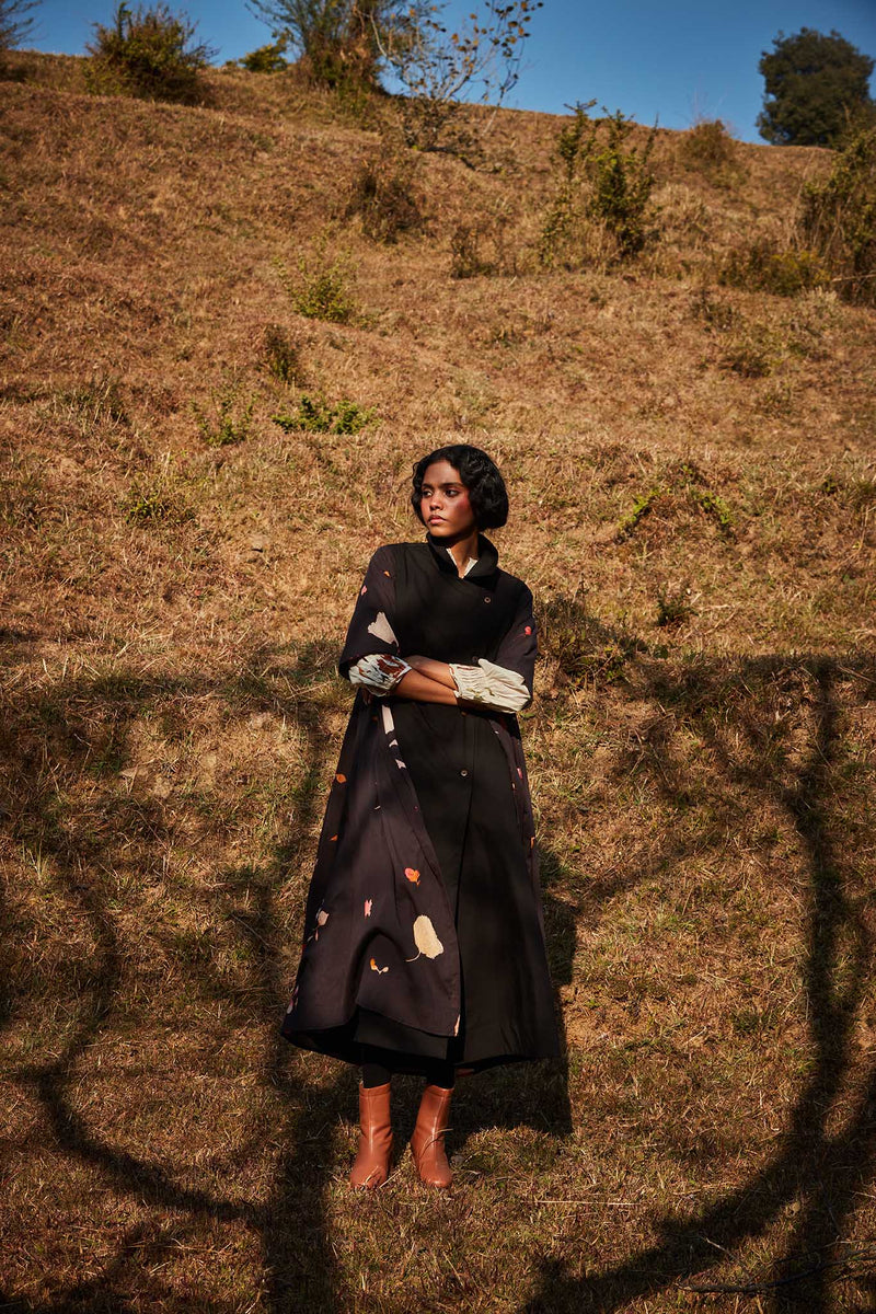 Floral Storm Trench Coat poplin by Khara Kapas in multi for women in Singapore