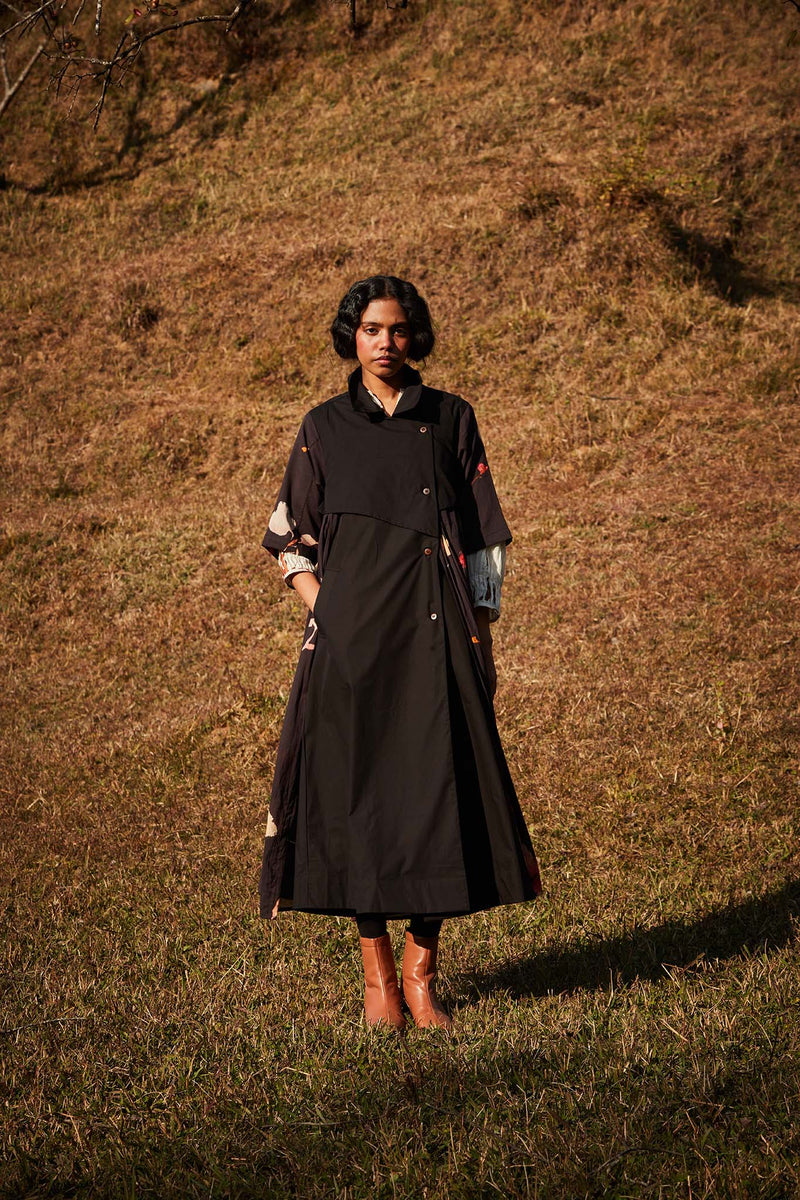 Floral Storm Trench Coat poplin by Khara Kapas in multi for women in Singapore