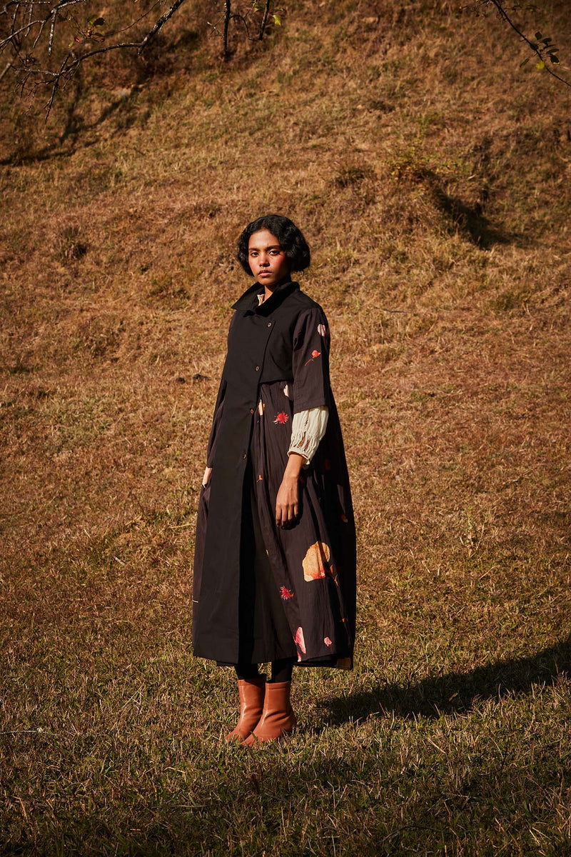 Floral Storm Trench Coat poplin by Khara Kapas in multi for women in Singapore