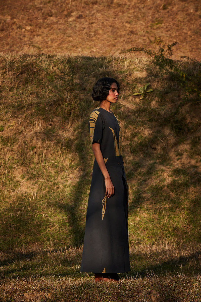 Highland Jumpsuit oxford by Khara Kapas in grey for women in Singapore