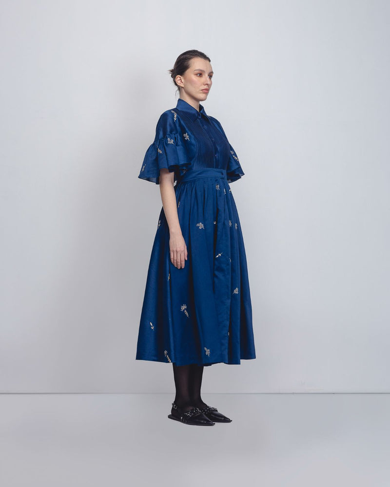 Fons Dress - Cobalt Blue cotton Buy Fons Dress - Cobalt Blue from C&W | Dresses for Women by Leh Studios in blue color for women in Singapore