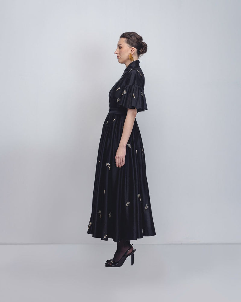 Fons Dress - Black cotton Buy Fons Dress - Black from C&W | Dresses for Women by Leh Studios in black color for women in Singapore