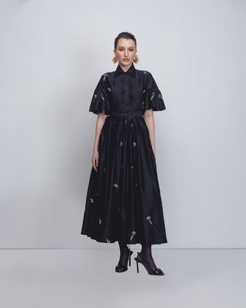 Fons Dress - Black cotton Buy Fons Dress - Black from C&W | Dresses for Women by Leh Studios in black color for women in Singapore