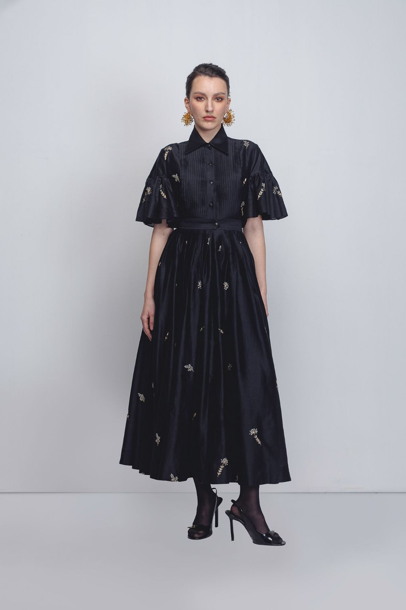Fons Dress - Black cotton Buy Fons Dress - Black from C&W | Dresses for Women by Leh Studios in black color for women in Singapore