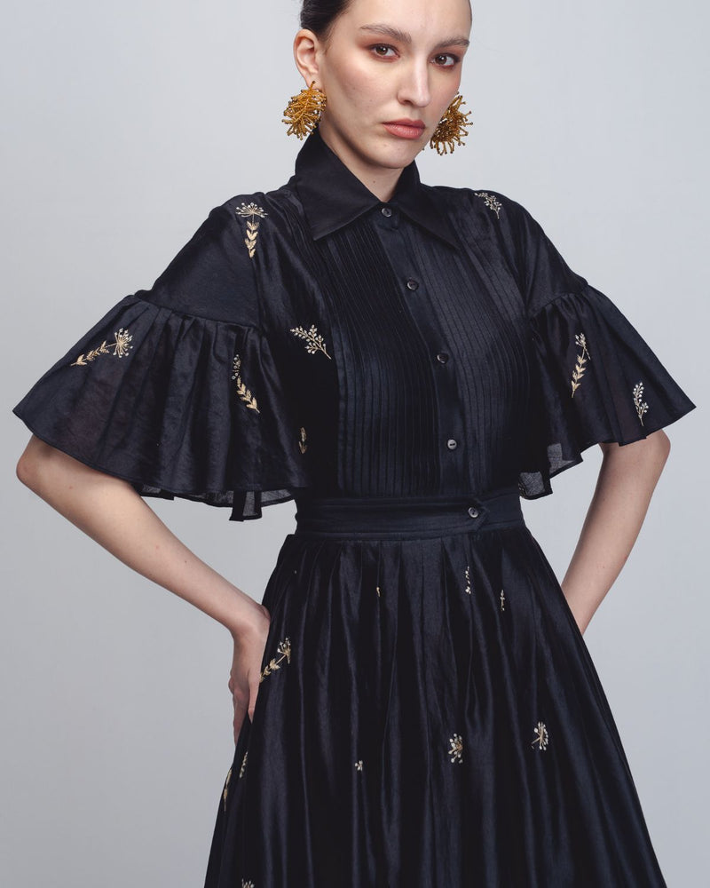 Fons Dress - Black cotton Buy Fons Dress - Black from C&W | Dresses for Women by Leh Studios in black color for women in Singapore