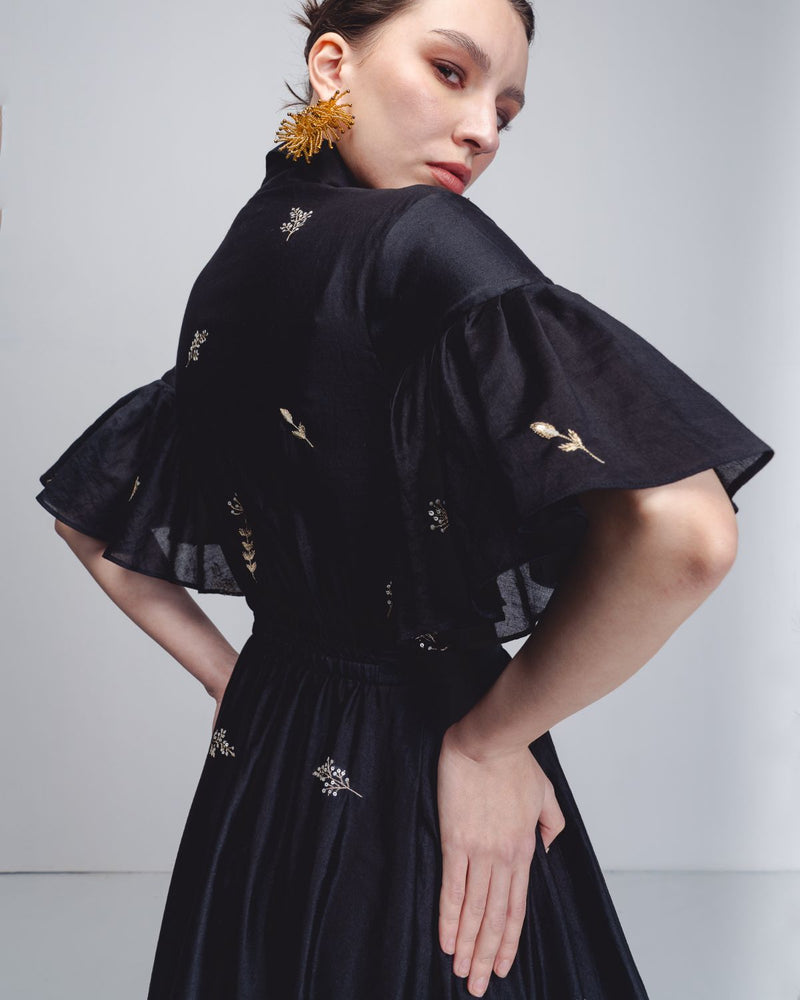 Fons Dress - Black cotton Buy Fons Dress - Black from C&W | Dresses for Women by Leh Studios in black color for women in Singapore