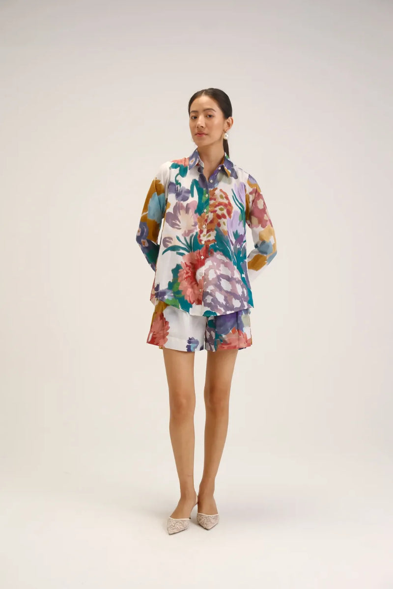 Farah White Shirt & Short Set