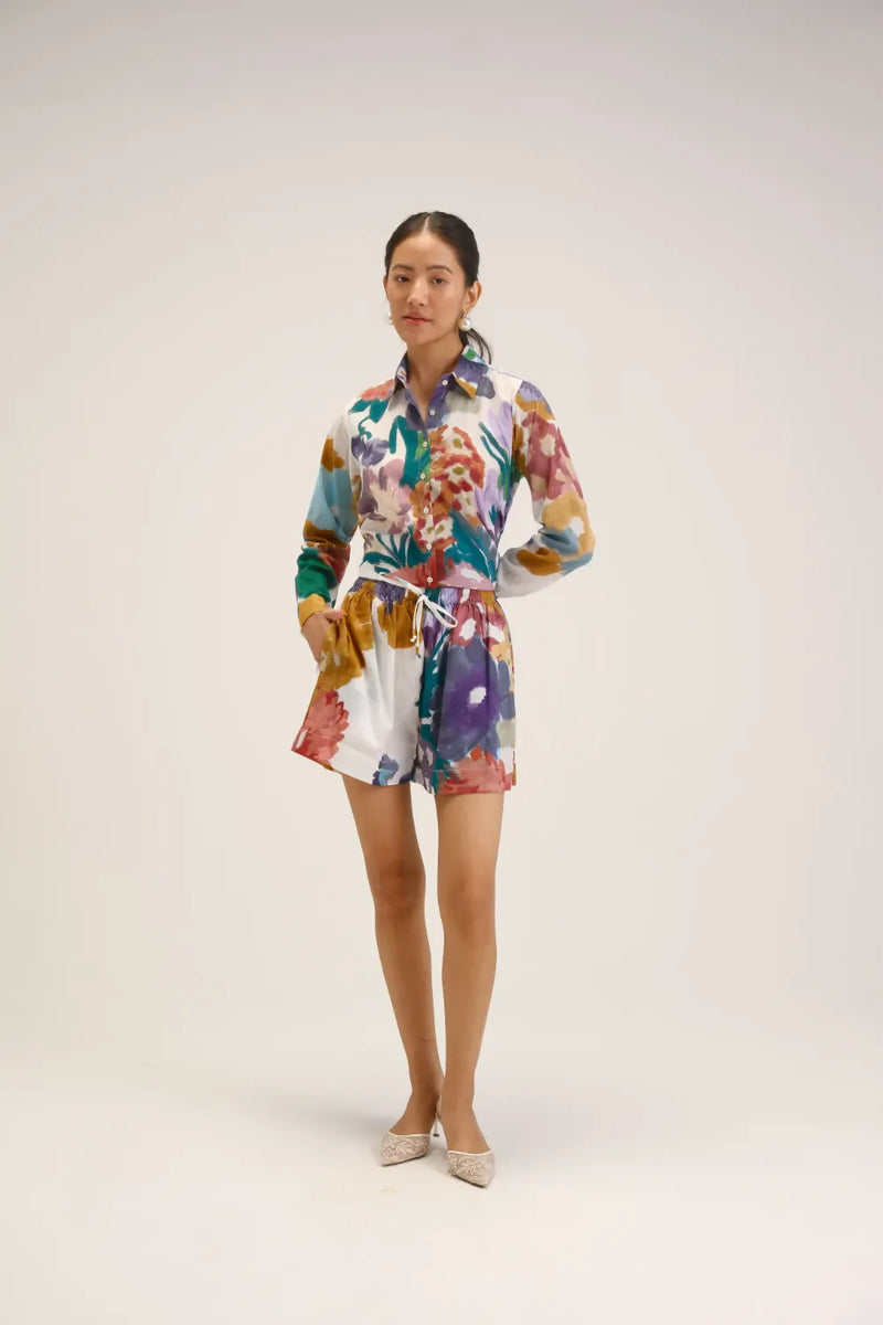 Farah White Shirt & Short Set