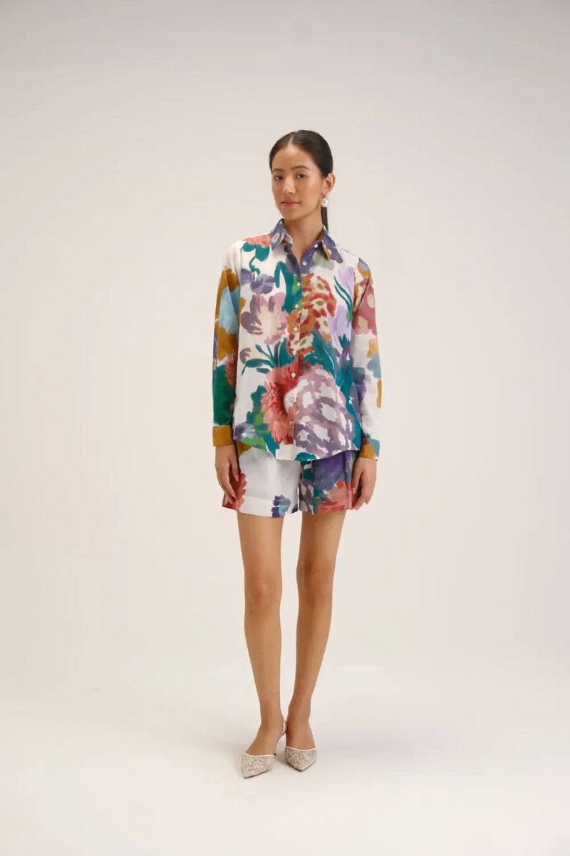 Farah White Shirt & Short Set