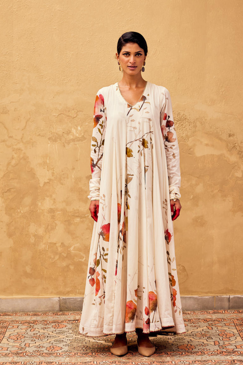 Feroza Dress cotton by Khara Kapas in white for women in Singapore