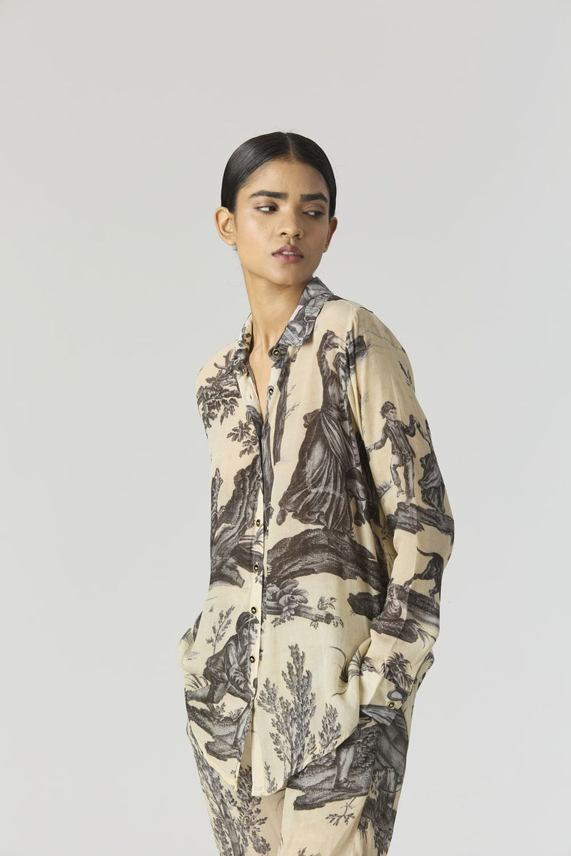 FESTA CO-ORD SET by Yam in grey color for women in Singapore