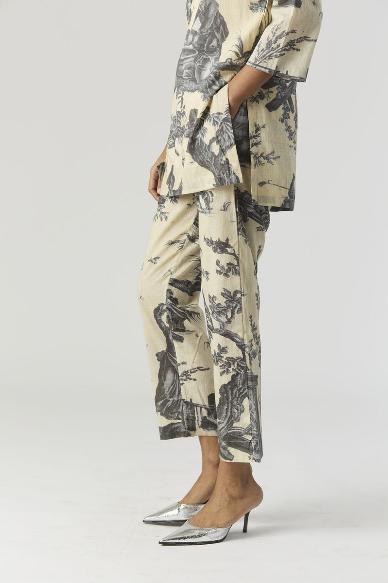 FESTA SHORT KURTA SET by Yam in grey color for women in Singapore